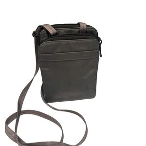 Hedgren Purse Vertical Taupe Crossbody Shoulder Travel Zipper Storage Womens‎